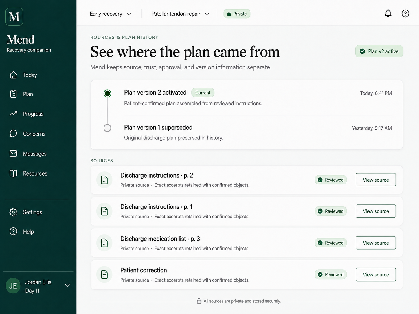 Mend source and plan history preserving where instructions came from